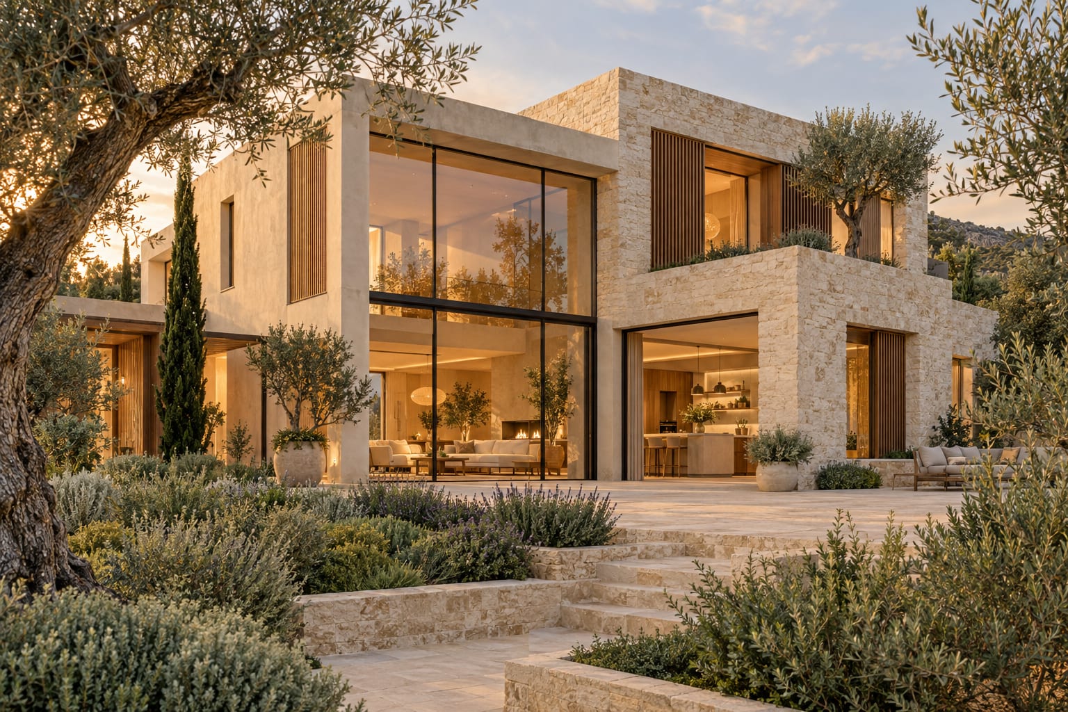 Casa contemporánea de dos plantas con terraza y jardín